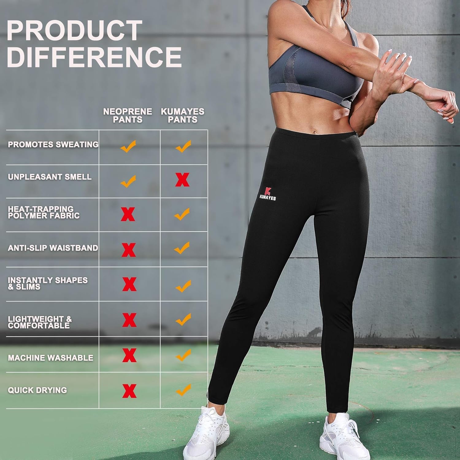 Sauna Leggings for Women Sweat Pants Compression High Waist Slimming Hot Thermo Workout Training Capri Body Shaper (Black, Medium)