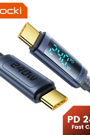 Toocki 240W Type C to Type C Cable PD3.1 Digital Display 100W Fast Charging USB C Cable for Macbook iPhone 16 15 Samsung Xiaomi