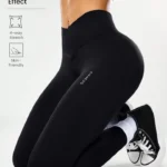 Bestselling Women's High-Waisted Tummy Control Peach Ass Running Fitness Leggings with V-Back, Breathable, Quick-Dry, and Lifted