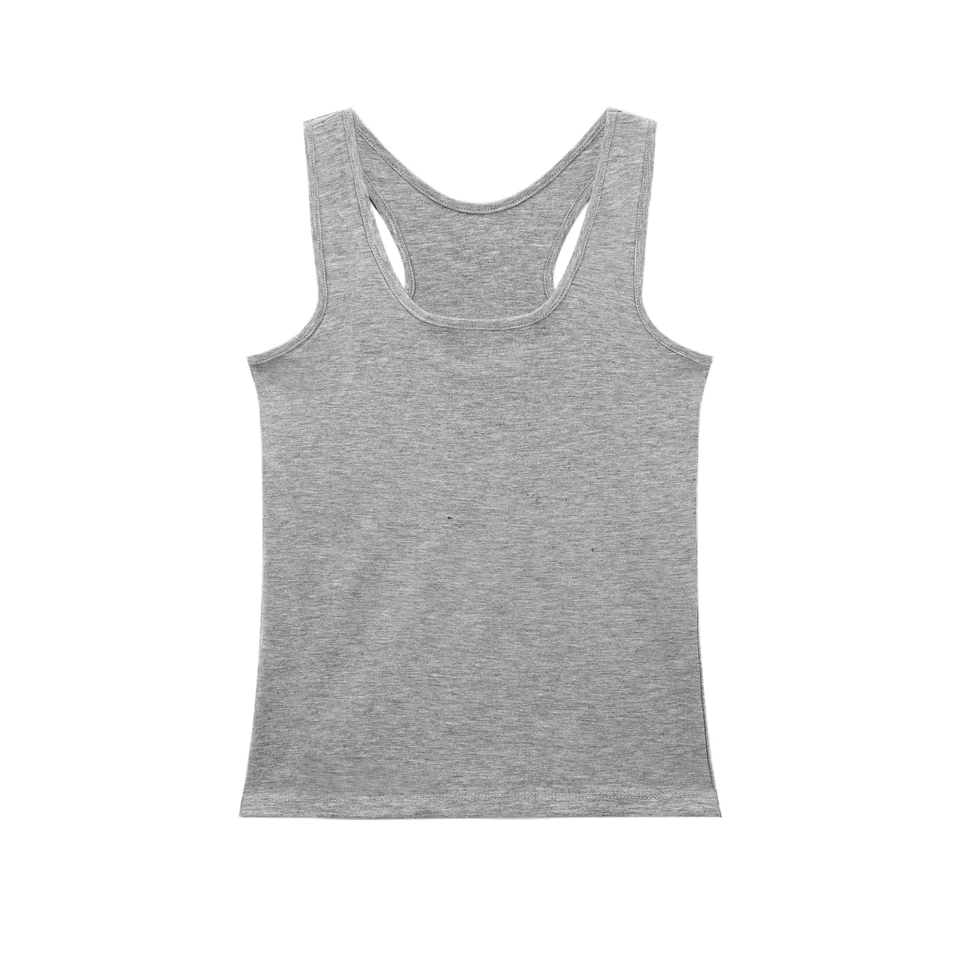 Women's Large Size Racer Back Vest Pure Cotton Outer Wear Sports Fitness Tight Narrow Back Sling Base Layer - Image 5